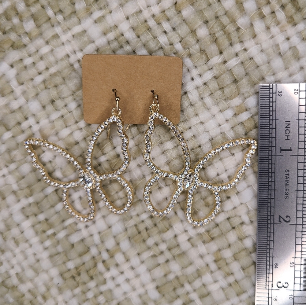 Butterfly Dangle Earrings Costume Jewelry